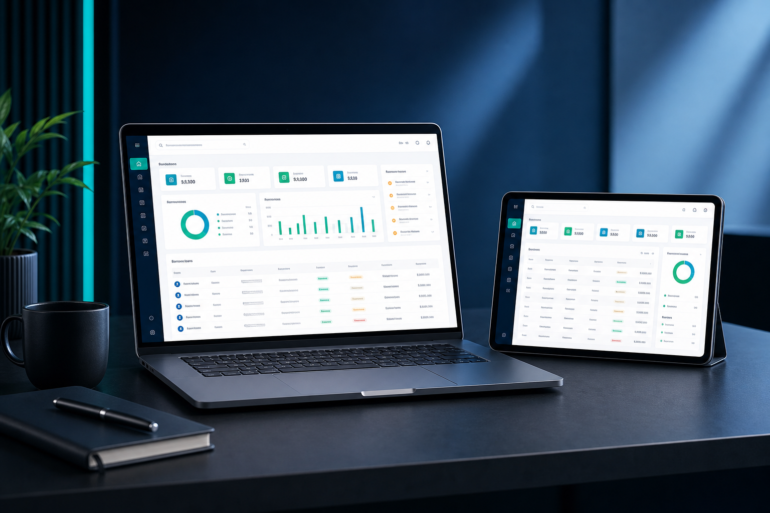 CreditDesk lending software on laptop and tablet